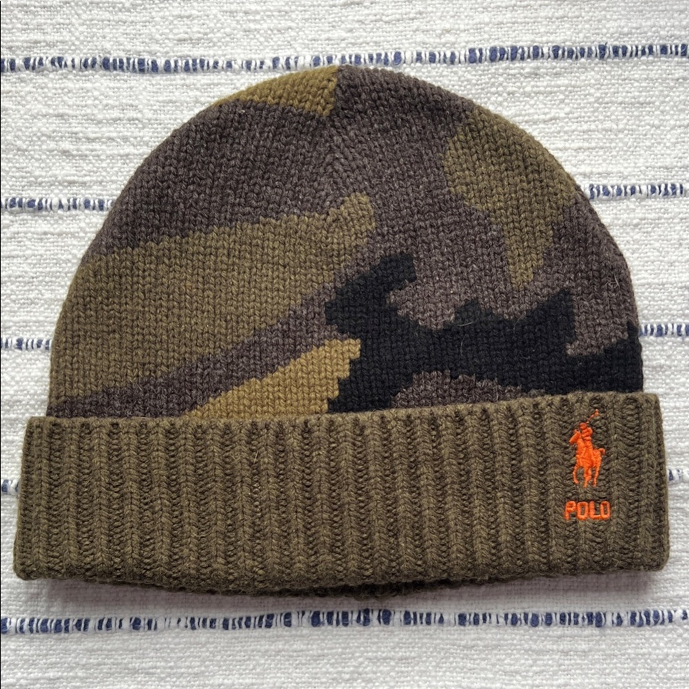 Polo by Ralph Lauren Men's Camouflage Beanie - Olive and Brown